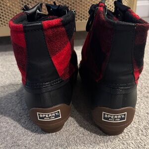 Sperry Red and Black Duck Boots (size 7.5)